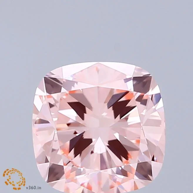 2.00 Carat Cushion Shaped, Ideal Cut, FANCY INTENSE PINK Color, VVS2 Clarity, IGI Certified Lab Grown Diamond