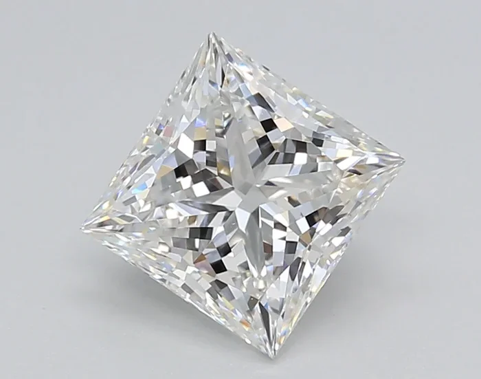 2.02 Carat Princess Shaped, Ideal Cut, D Color, VS1 Clarity, IGI Certified Lab Grown Diamond