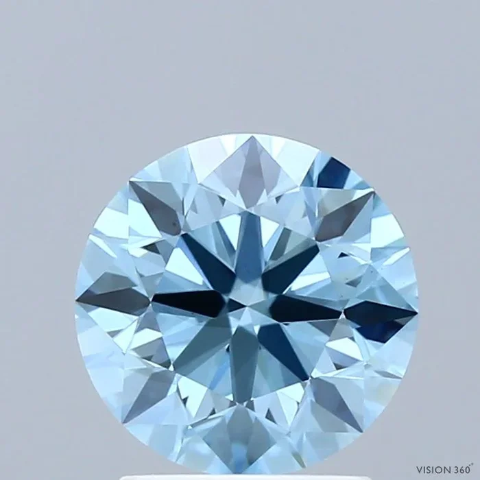 2.03 Carat Round Shaped, Excellent Cut, FANCY VIVID BLUE Color, VS2 Clarity, IGI Certified Lab Grown Diamond