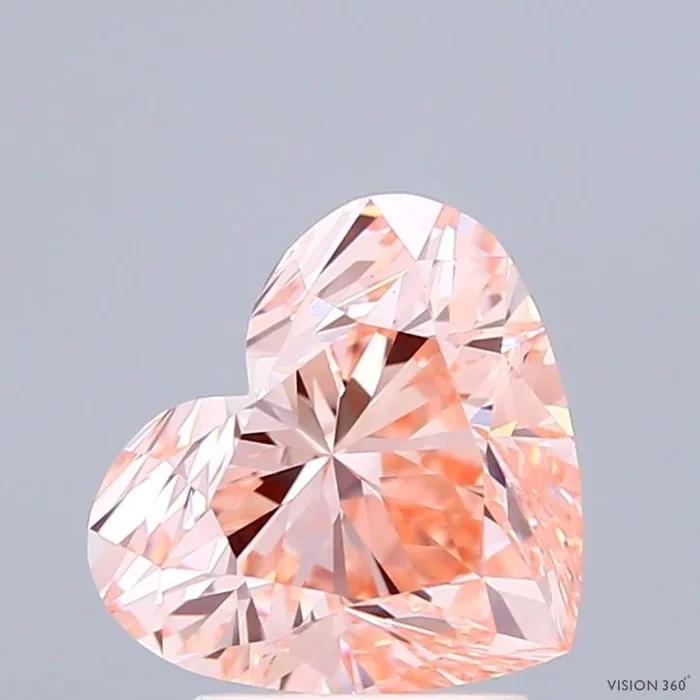 2.04 Carat Heart Shaped, Ideal Cut, FANCY INTENSE PINK Color, VS1 Clarity, IGI Certified Lab Grown Diamond