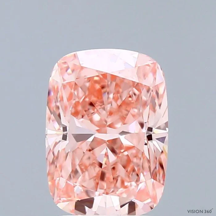 2.05 Carat Cushion Shaped, Ideal Cut, FANCY VIVID PINK Color, VS1 Clarity, IGI Certified Lab Grown Diamond