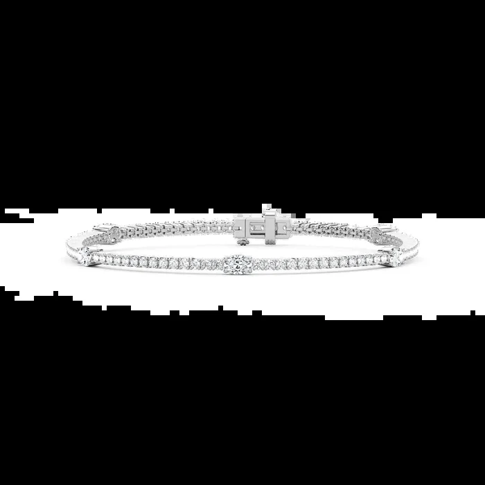 2 ¼ ctw Oval Lab Grown Diamond Station Tennis Bracelet – 7 Inches