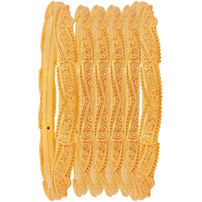 2.11 Size Set Of 6Pcs Bangles in 22K Gold