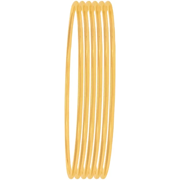 2.11 Size Thin Set of 6pcs Bangles in 22K Gold
