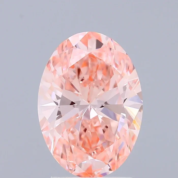 2.14 Carat Oval Shaped, Ideal Cut, FANCY VIVID PINK Color, VS1 Clarity, IGI Certified Lab Grown Diamond