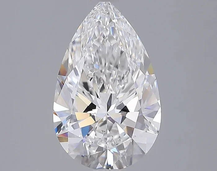 2.52 Carat Pear Shaped, Ideal Cut, D Color, VVS2 Clarity, IGI Certified Lab Grown Diamond