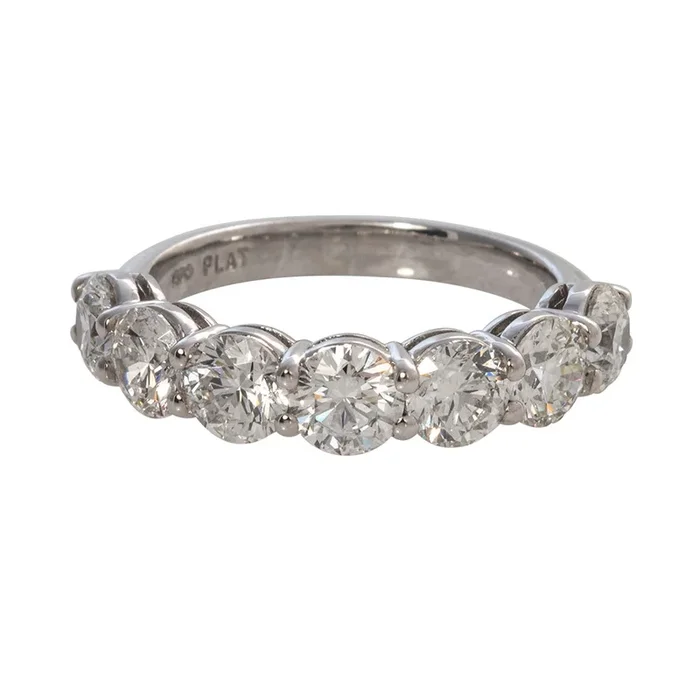2.5ctw Round Brilliant Diamond 7-Stone Platinum Band