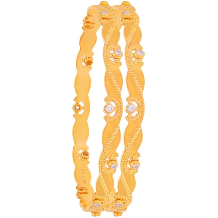 2.6 Size Set Of 2Pcs Bangles in 22K Gold