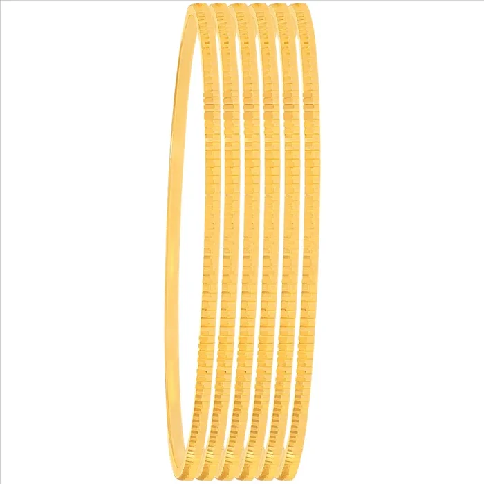 2.6 Size Set Of 6pcs Bangles in 22K Gold