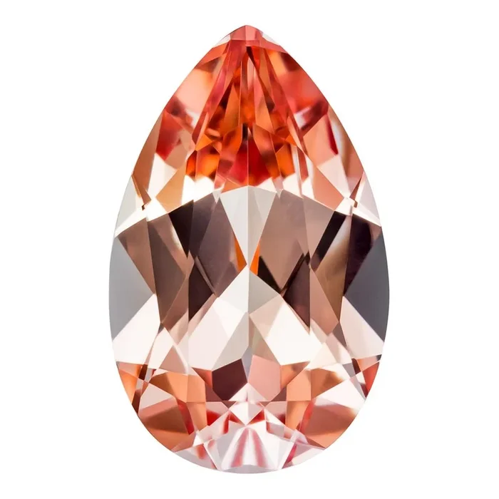 2.87 Carat Pear Cut Lab-Created Champagne Sapphire