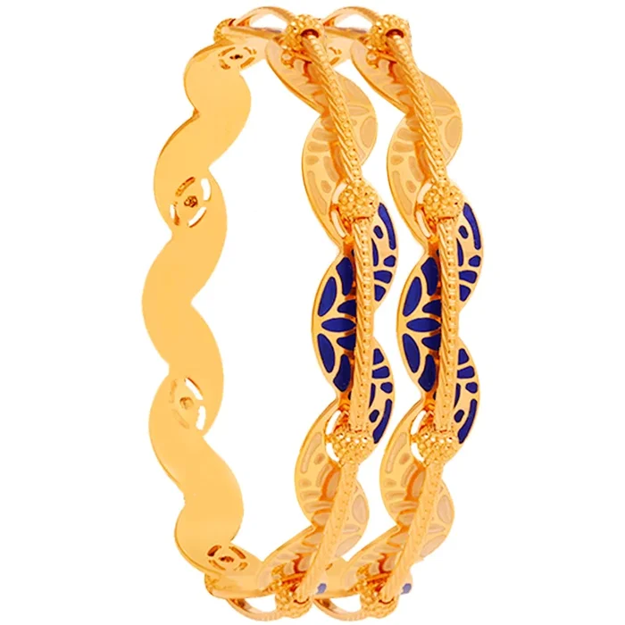 2.9 Size Minakari 2pcs Bangle in 22K Gold