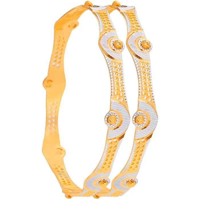 2.9 Size Two tone 2pcs Bangle in 22K Gold