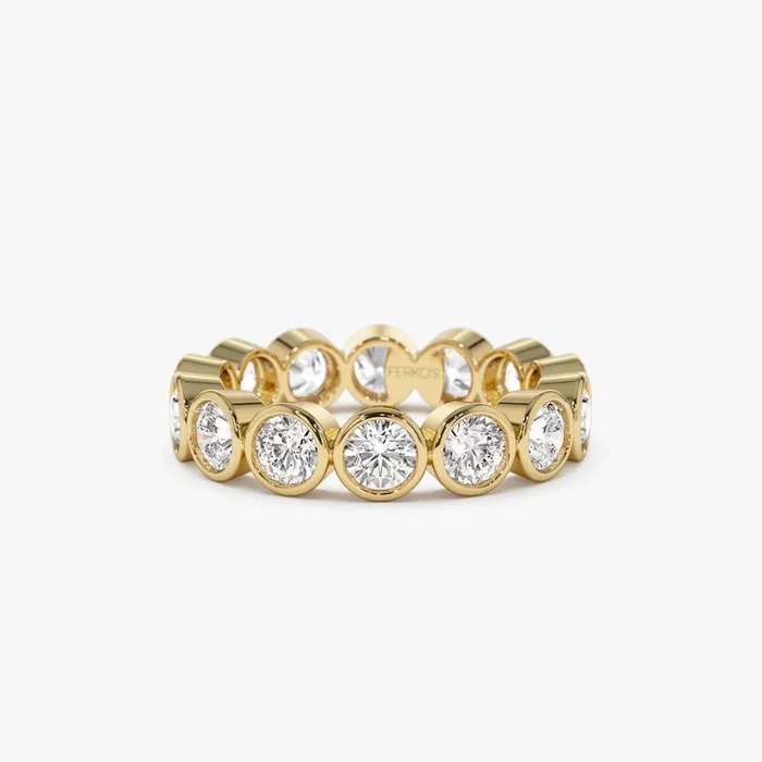 2.95 ctw 14k Bezel Setting Full Eternity Round Lab Grown Diamond Ring – Camila