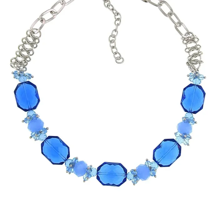 2028 Jewelry Bright Blue Beaded Necklace 16″ + 3″ Extender