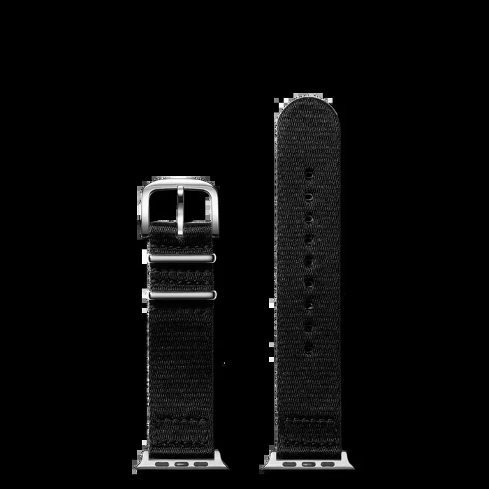 20mm Black Split Nylon Apple Watch Strap – Black