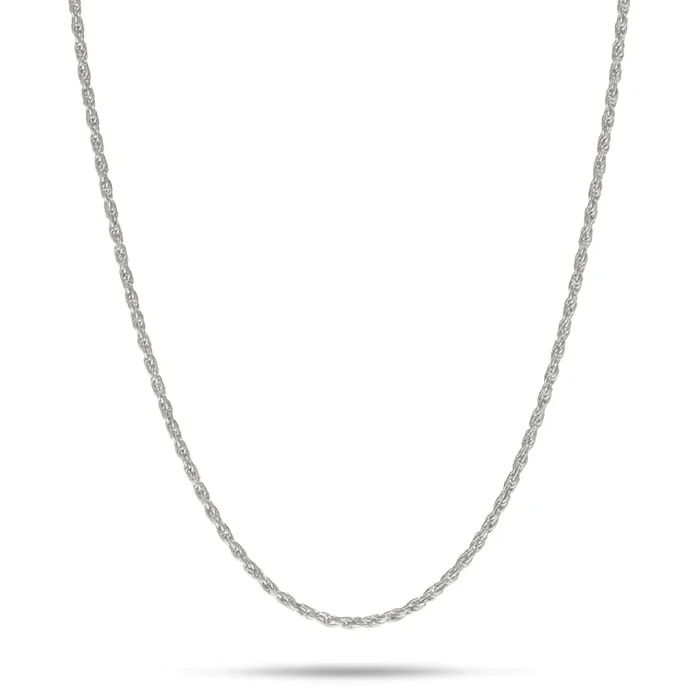 22″ Adjustable 1.0mm Rope Chain in White Gold