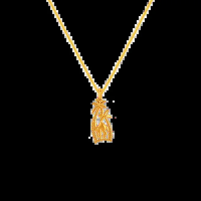 22k Desert Theme Gold Pendant From Mugdhaa Collection