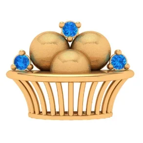 22k Gold Trendy Pc Chandra Gold Pendant With Blue Gemstone