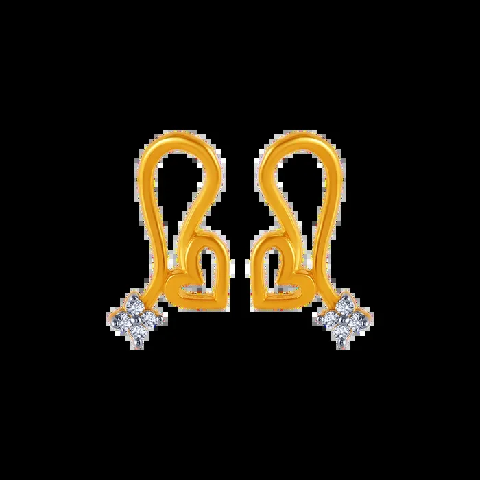 22k Heart Gold Earrings From Goldlites Collection