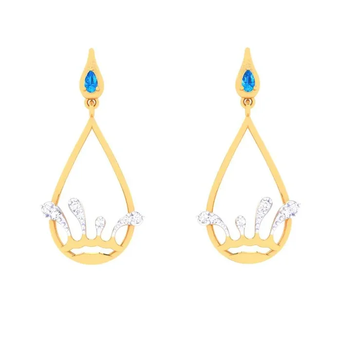 22k Raindrop-themed Season Special Gold Earrings Design