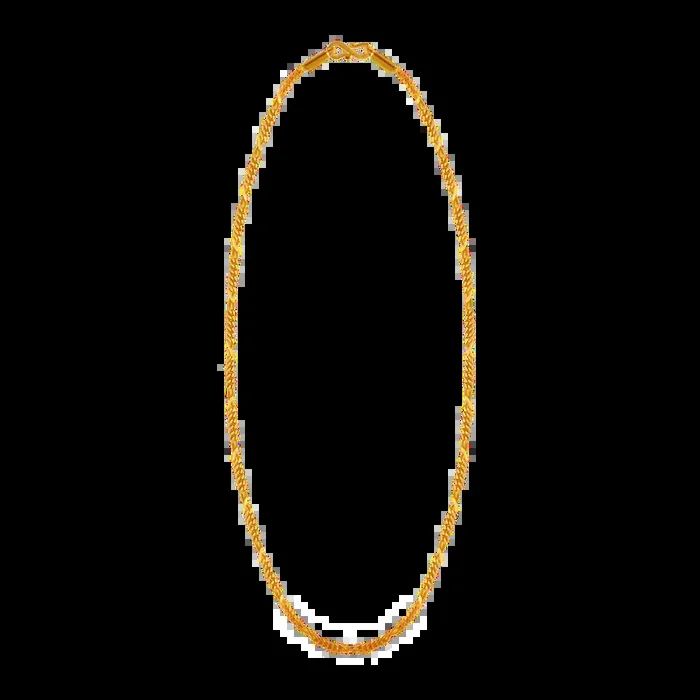 22k Sleek And Twisted Design Gold Chain For Women