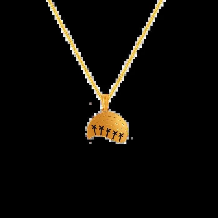 22k Tree Themed Gold Pendant Design For Ladies