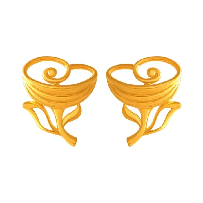 22k Yellow Style Gold Earrings