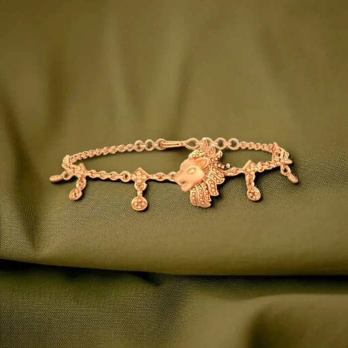 22KT (916) Gold Leo Horoscope Bracelet – Regal Roar Design