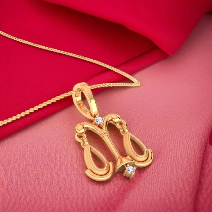 22KT (916) Gold Libra Horoscope Pendant (Without Chain) – Balance of Grace Design For Women & Girls