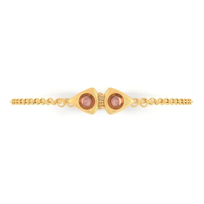 22KT (916) Yellow Gold Bracelet With Round Charms (Free Size – Adjustable)