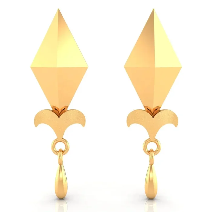 22KT (916) Yellow Gold Minimalist Exclusive Stud Drop Earrings