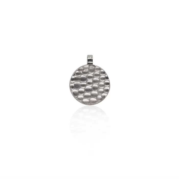 24Kt Platinum Hammered Medallion Pendant
