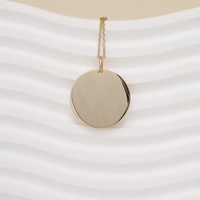 27mm gold plated medal pendant to engrave