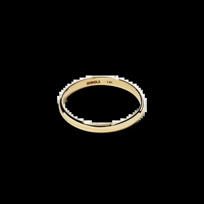 2mm Round Yellow Gold Band