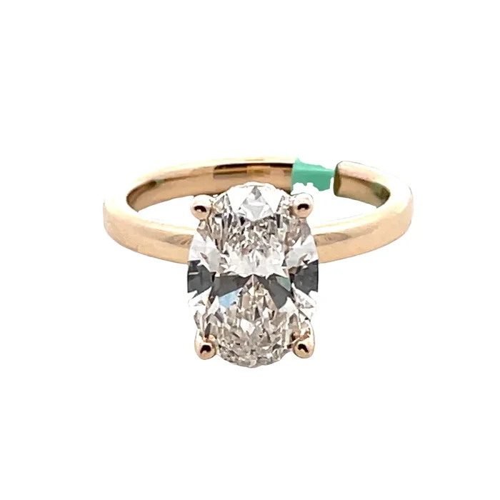 3.05ct Oval Lab Grown Diamond Solitaire Engagement Ring in 14K Yellow Gold