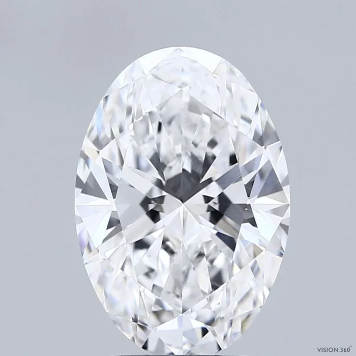 3.08 Carat Oval Shaped, Ideal Cut, D Color, VVS2 Clarity, IGI Certified Lab Grown Diamond