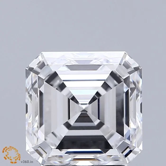 3.21 Carat Asscher Shaped, Excellent Cut, D Color, VS1 Clarity, IGI Certified Lab Grown Diamond