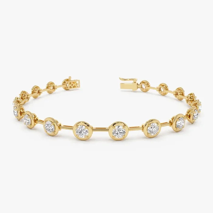 3.60 ctw 14k Round Lab Grown Diamond Bar Bracelet – Larissa