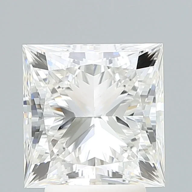 3.72 Carat Princess Shaped, Ideal Cut, F Color, VVS2 Clarity, IGI Certified Lab Grown Diamond