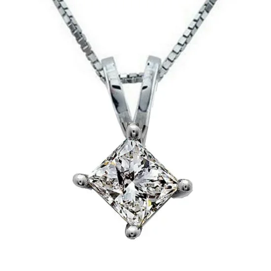 3/8 CTW Natural Diamond Solitaire 18-inch Pendant in 14KT White Gold
