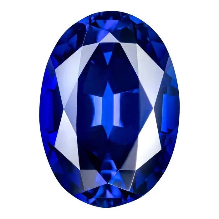 3.95 Carat Oval Cut Lab-Created Blue Sapphire