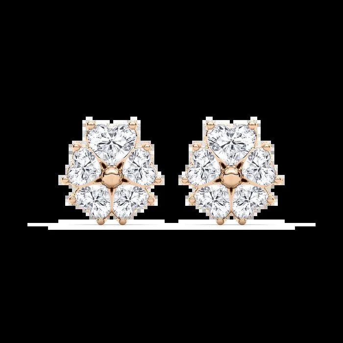 3 ctw Lab Grown Diamond Lucky Heart Stud Earrings