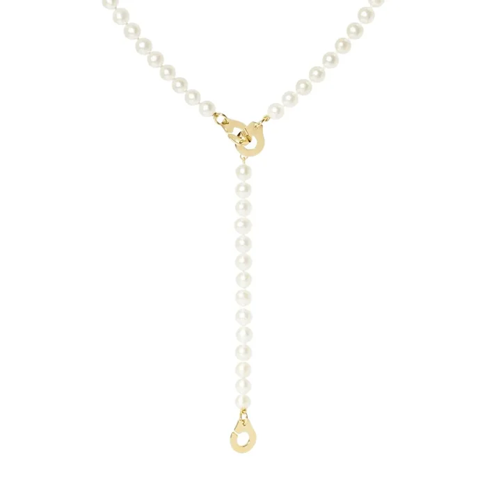 3 Handcuffs necklace by dinh van in yellow gold and freshwater pearls – Lepage