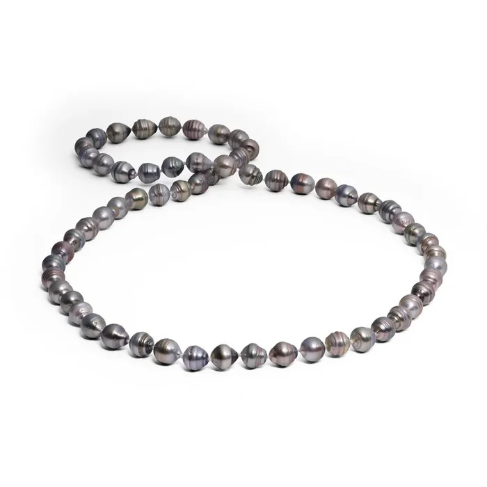 30.5″ Tahitian Black Circle Pearl Strand – 10-12mm