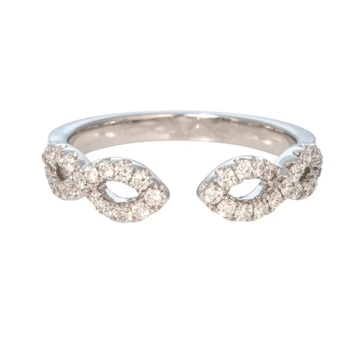 .35ctw Diamond Open Twist 14K White Gold Halfway Band