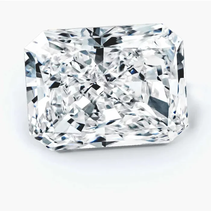 4.09 Carat Radiant Shaped, Excellent Cut, F Color, VVS2 Clarity, IGI Certified Lab Grown Diamond