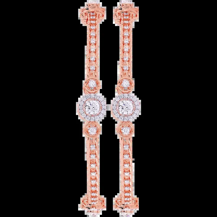 4.21Ct VVS/FG Diamond 2pcs Bangle in 18K Rose Gold
