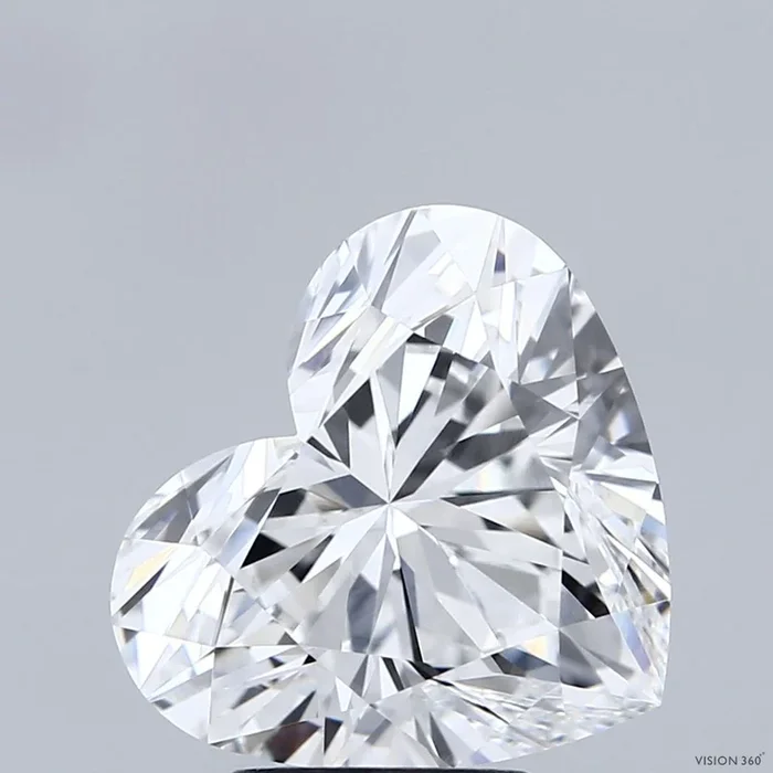 4.38 Carat Heart Shaped, Ideal Cut, E Color, VVS2 Clarity, IGI Certified Lab Grown Diamond