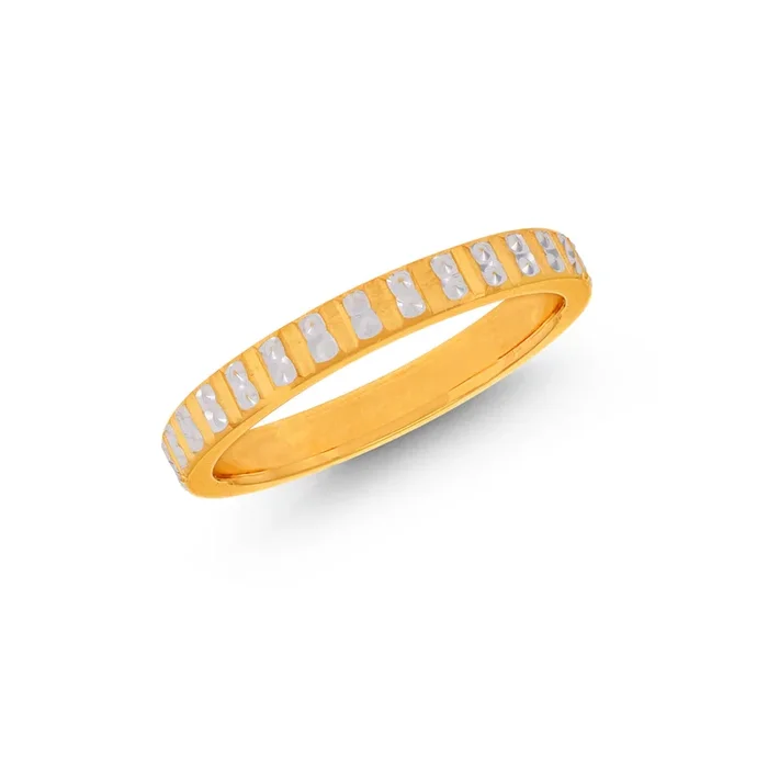 4.75 Size Two tone Band in 22K Gold
