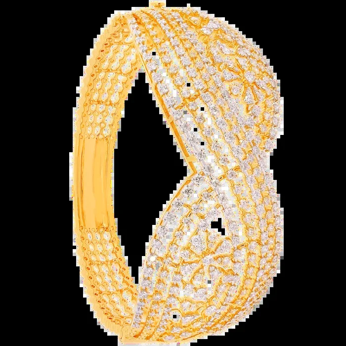 4.88Ct VVS/FG Diamond Bangle Bracelet in 18K Gold